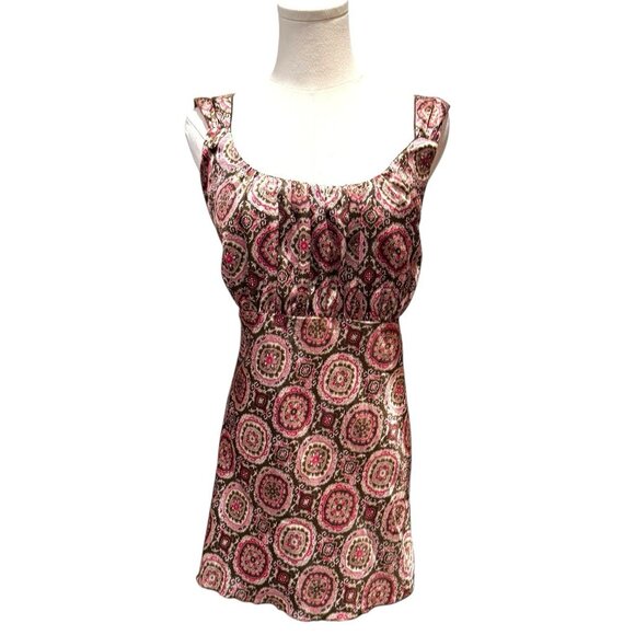 NWT VTG Y2K Self Esteem Babydoll Brown Pink Top Fairy Medallion Womens Size 1X - Picture 3 of 10